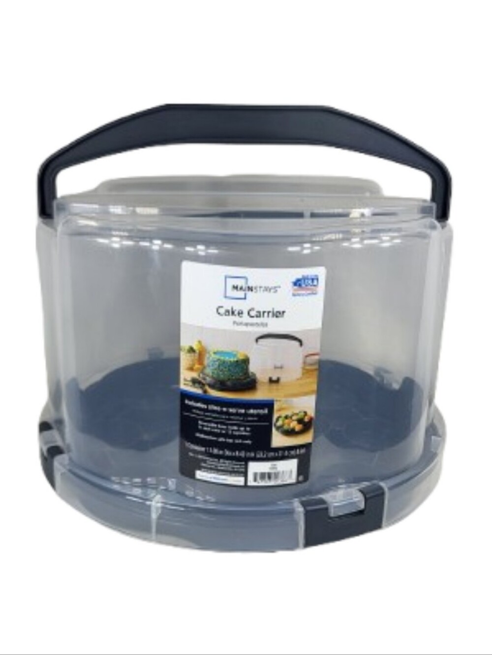 Mainstays Gray Cake Carrier With Slice-n-serve Utensil